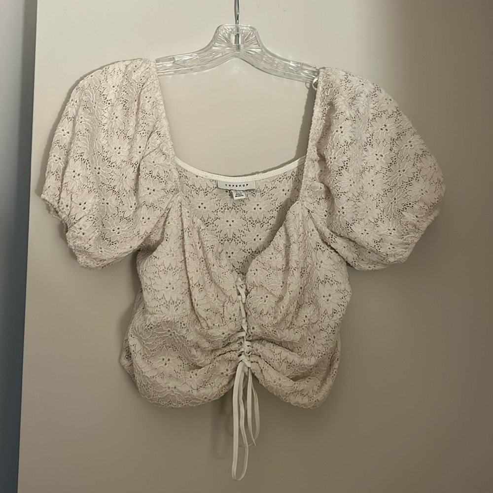 Top shop lace white crop top